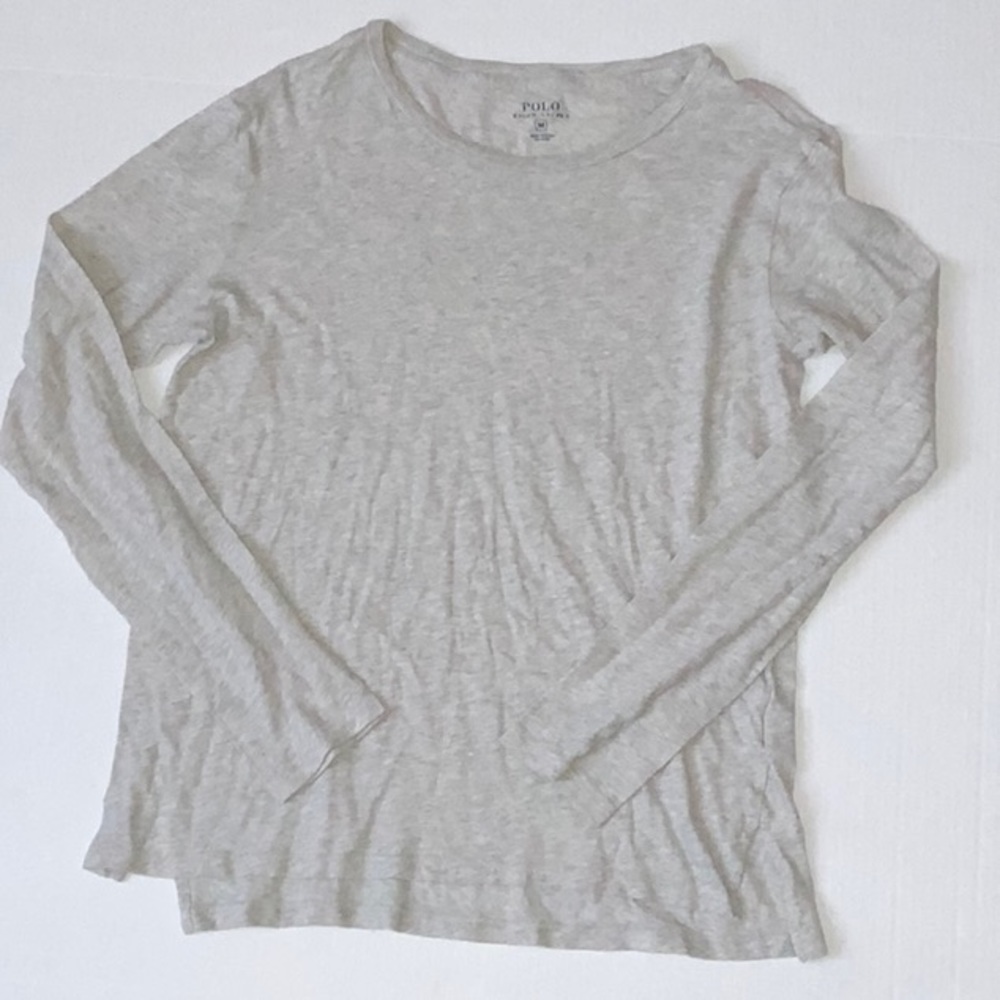 NWOT Polo Ralph Lauren Cotton Long Sleeve Tee - Gray - Size M